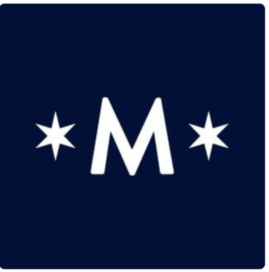 Miracle Made Logo. A large caoital m with a star on each side.