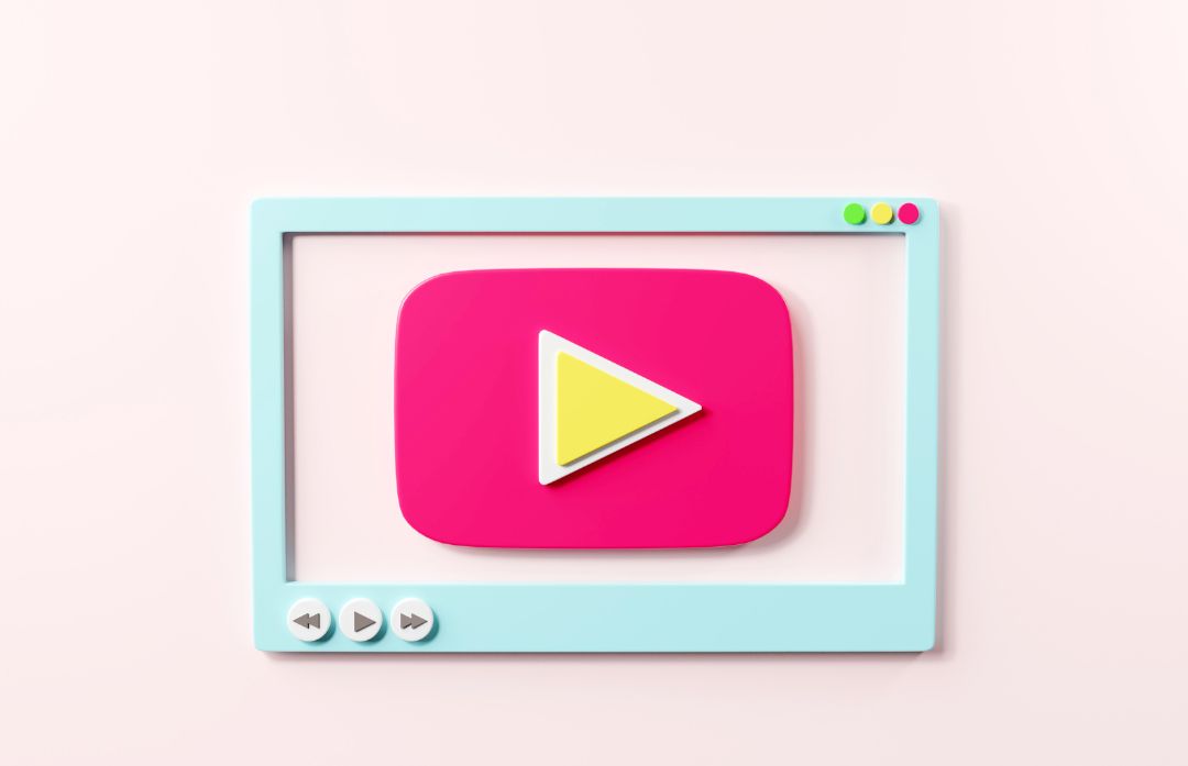 YouTube media player screen interface for social media template for web or mobile apps.