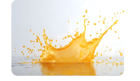 Orange liquid splash representing impact and momentum in marketing