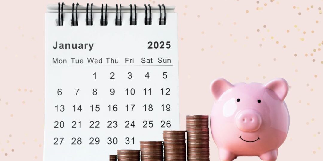 An image of a piggy bank, and calendar highlighting Q1, January 2025 is best for targeting an engaged audience.